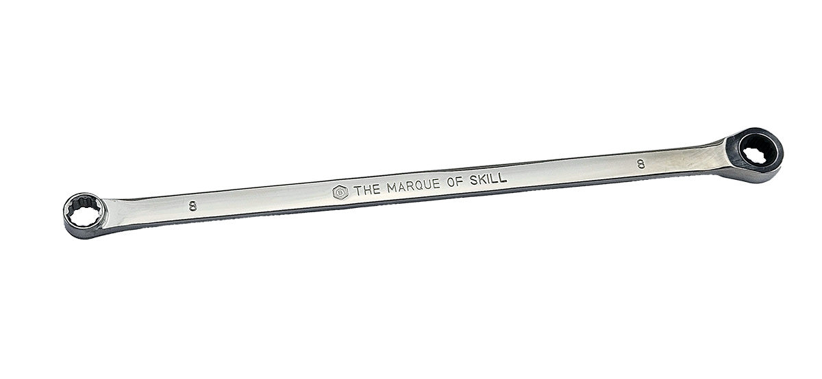 Britool Hallmark Extra Long Flat Aviation Ring Spanners With Ratchet Ring 10-19mm