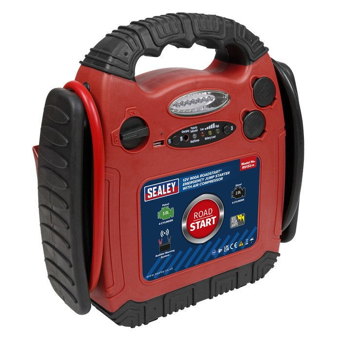 RoadStart Emergency Jump Starter with Compressor 12V 900A