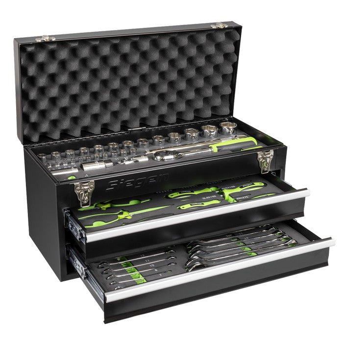 Siegen Portable Tool Chest 2 Drawer with Tool Kit 90pc