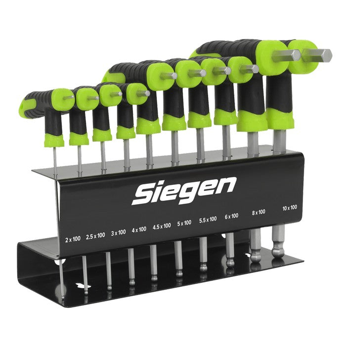 Ball-End Hex Key Set 10pc T-Handle Metric