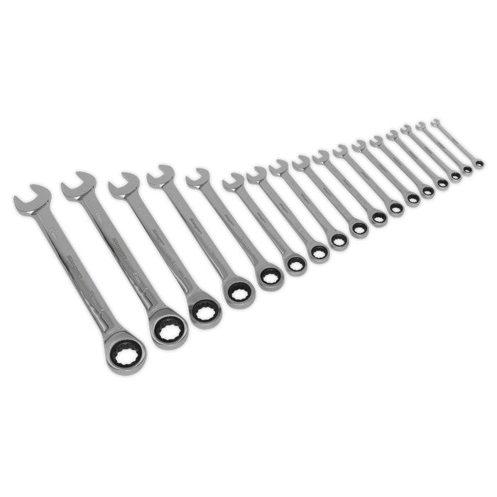 Combination Ratchet Spanner Set 17pc