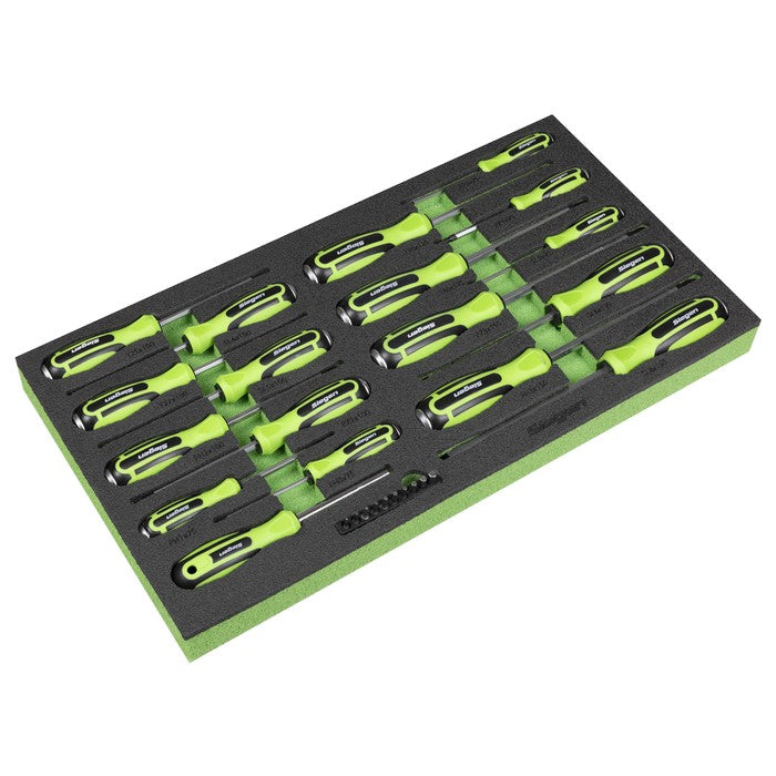 Sealey Siegen Hammer-Thru Screwdriver, Bit Driver & Bit Set with Tool Tray 28pc