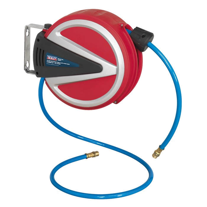 Retractable Air Hose Reel 6.5m Ø6.5mm ID - PU Hose