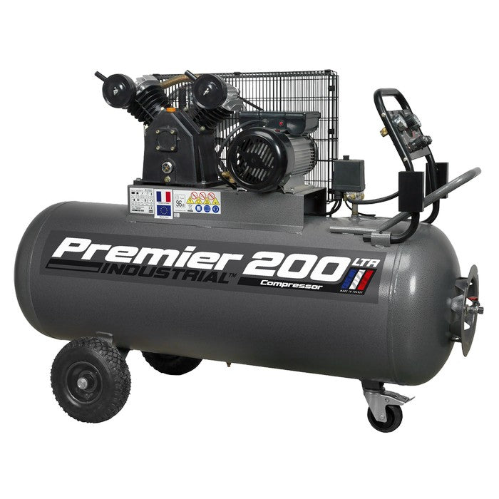 Premier 200L Belt Drive Air Compressor with Front Control Panel 3hp