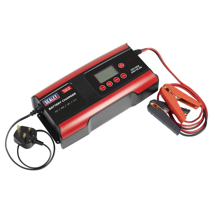 12/24V Compact Smart Battery Charger and Maintainer 25A