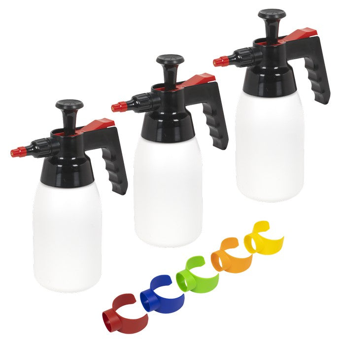 Pressure Solvent Sprayers 1L & Colour-Coded Caps Combo
