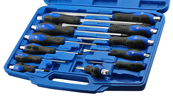 Phillips & Slotted Hammer Cap Screwdriver Set + Pick-Up Tool Britool Hallmark