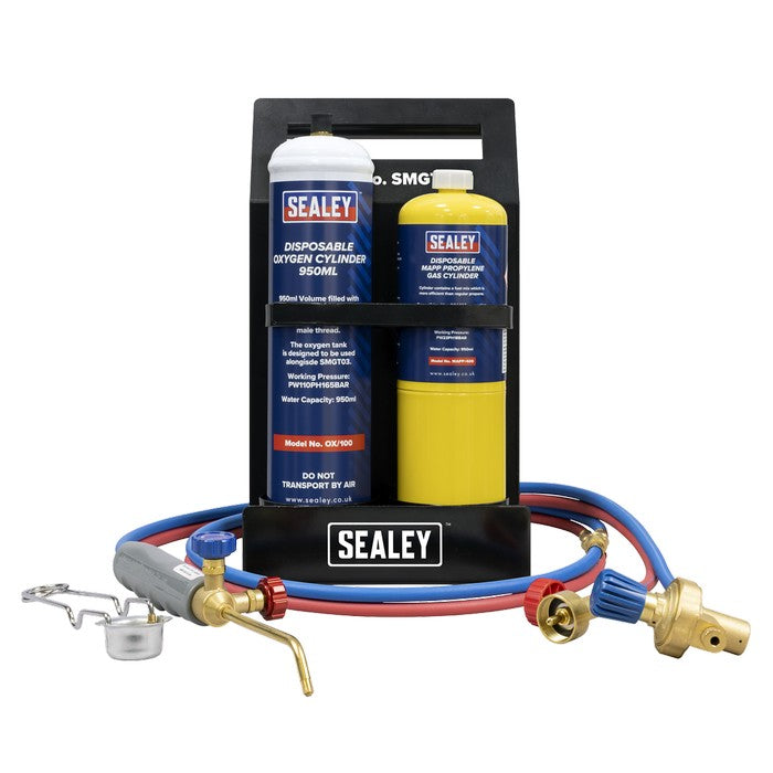 MAPP Gas & Oxygen Brazing Kit with 400g MAPP Cylinder & 950ml Oxygen Cylinder