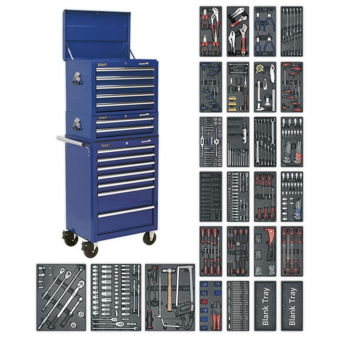 Tool Chest Combination 14 Drawer - Blue & 1179pc Tool Kit
