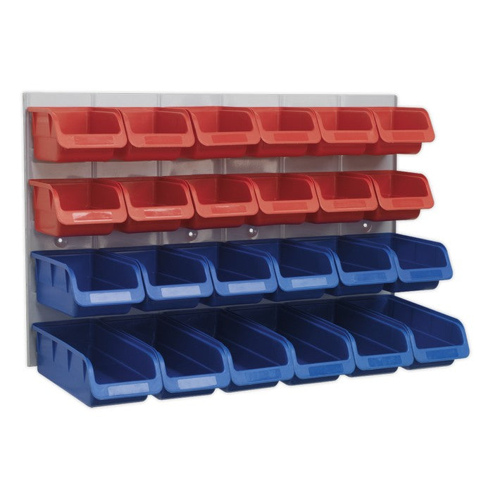 Bin & Panel Combination 24 Bins - Red/Blue