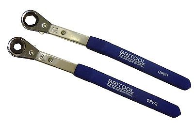 Britool Hallmmark 8 And 12mm Offset Ratcheting Glow Plug Wrench Set