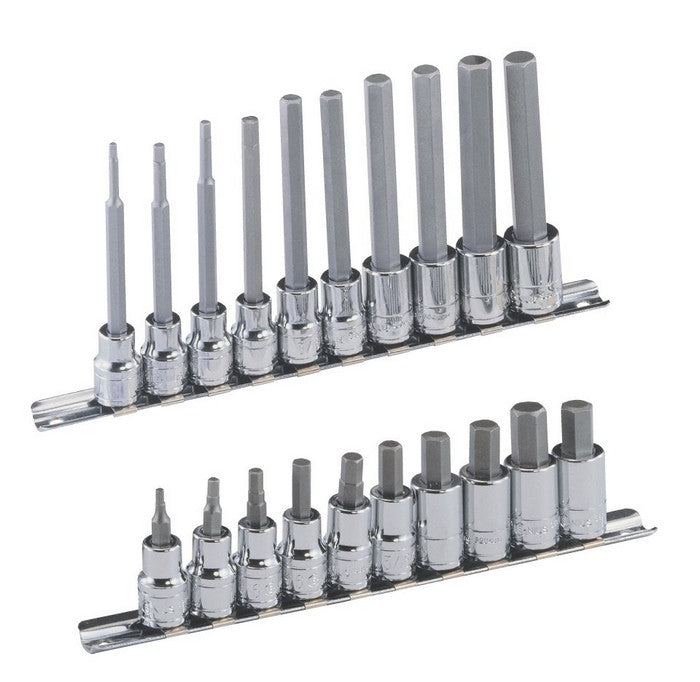 3/8" Drive Standard & Long Hexagon / Allen Bit Socket Sets From Genius Tools