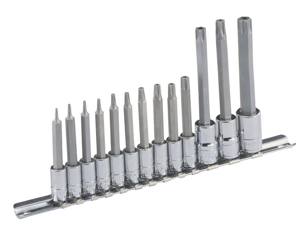13 Piece Long Tamperproof Torx / Trx / Star Bit Socket Set From Genius Tools