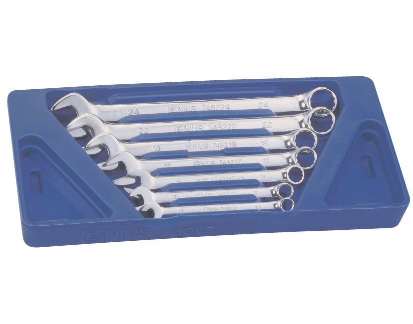 7pc Metric Combination Spanner Set 10-24mm From Genius Tools