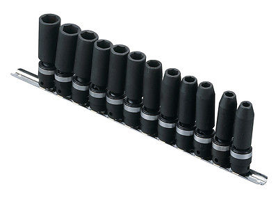 Genius Tools 12 Piece 3/8"Sd Deep Swivel Impact Socket Set 8 - 19mm Tg-312Md