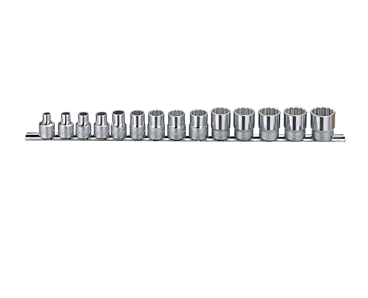Genius Tools Tw-314S 14 Piece 3/8"ť AF Bi-Hex Socket Set 1/4" To 7/8"