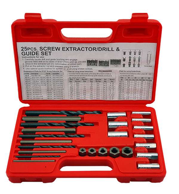 25pcs Screw Extractor Drill And Guide Set Britool Hallmark