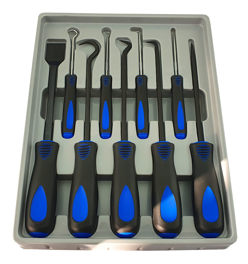 9 Piece Heavy Duty Hook & Pick Set With Scraper Britool Hallmark