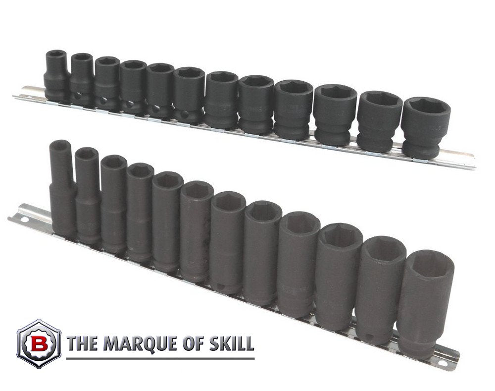 Britool Hallmark 3/8 Inch Sq Dr Deep And Shallow Impact Socket Sets
