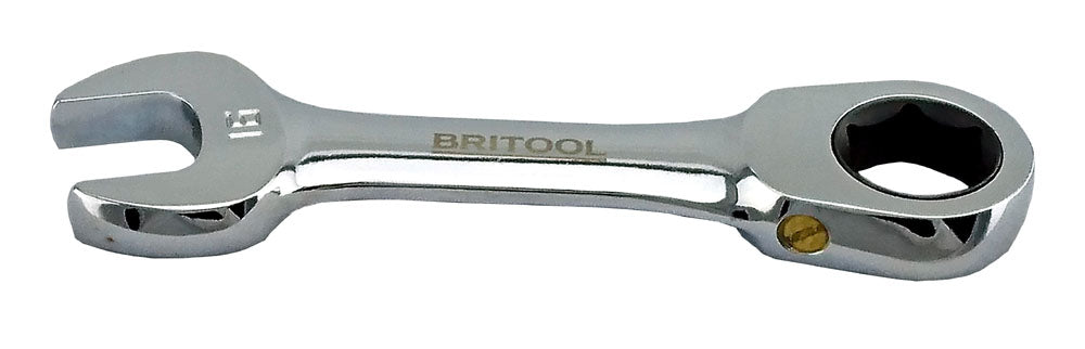 8mm Stubby / Short Ratchet Spanner With Hex Ring Britool Hallmark Mrcw8
