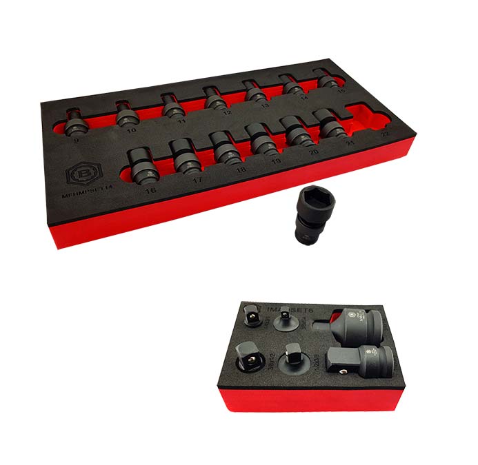 Britool Hallmark 3/8" Swivel UJ Impact Socket Set + Impact Socket Adapter Set