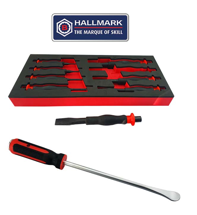 Heavy Duty Punch & Chisel Set + Pry Bar / Tyre Lever Britool Hallmark