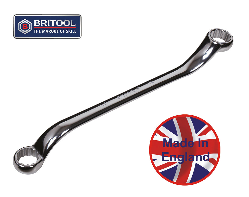 Britool England Long Bi-Hexagon Ring Spanner 17 X 19mm
