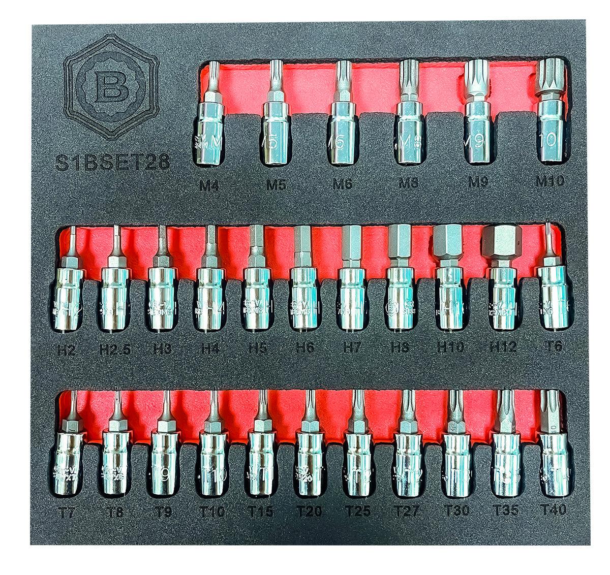 28pc 1/4" Torx, Hex / Allen Key And Spline Bit Socket Set From Britool Hallmark
