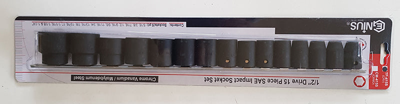 AF Impact Socket Set 1/2" Drive From Genius Tools Sizes 5/16" - 1-1/4"