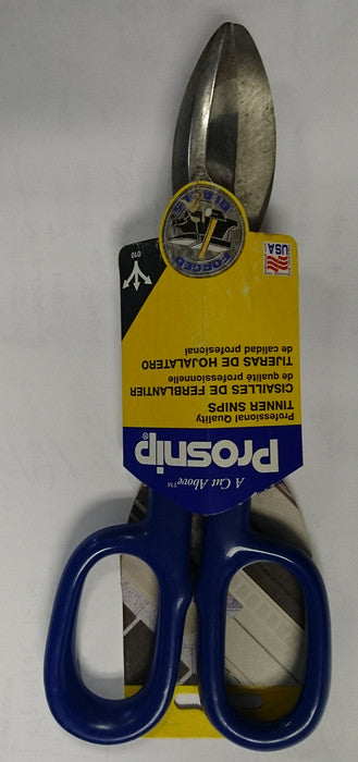 Prosnip 10" Tin Snips For Straight Cuts And Wide Curves Usa Made 22010