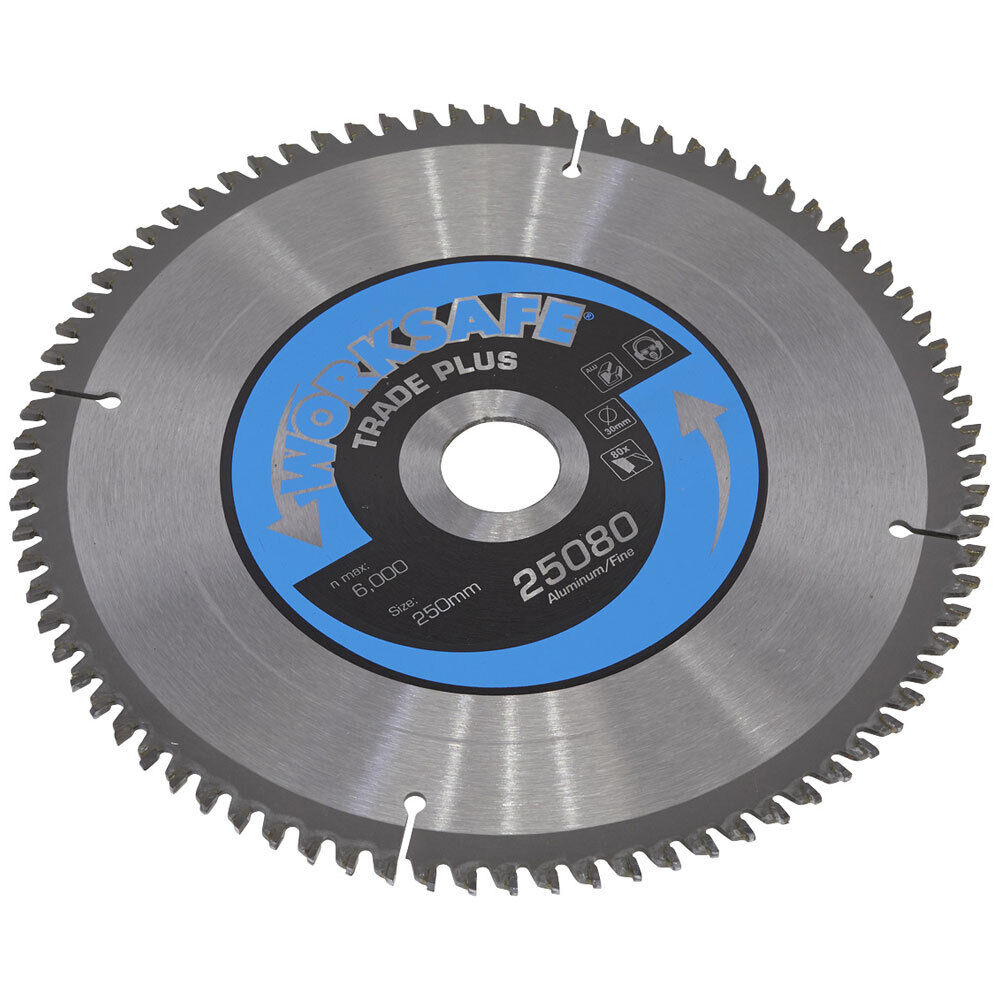 Aluminium Cutting TCT Saw Blade 250 X 30mm - 80Tpu - Worksafe
