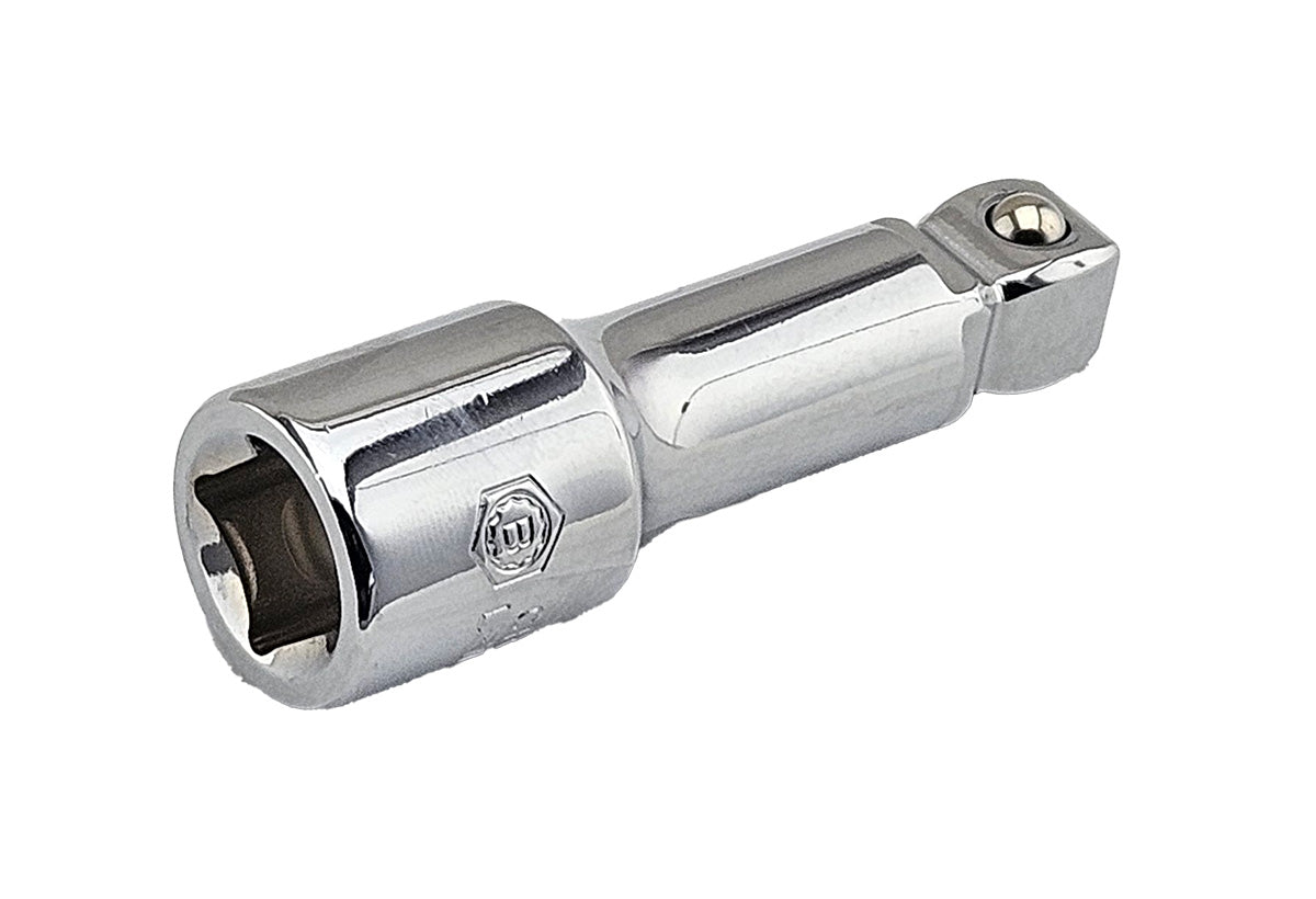 1/2" drive chrome wobble extension bar, 75mm in overall length.  From the Britool Hallmark range.