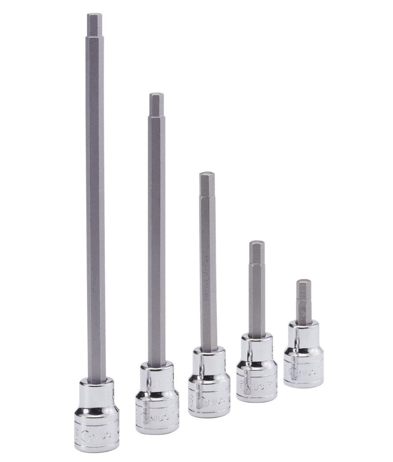 Genius Tools BS-310HML 10pc 3/8"SD Metric Long Hex Bit Socket Set 3-10mm