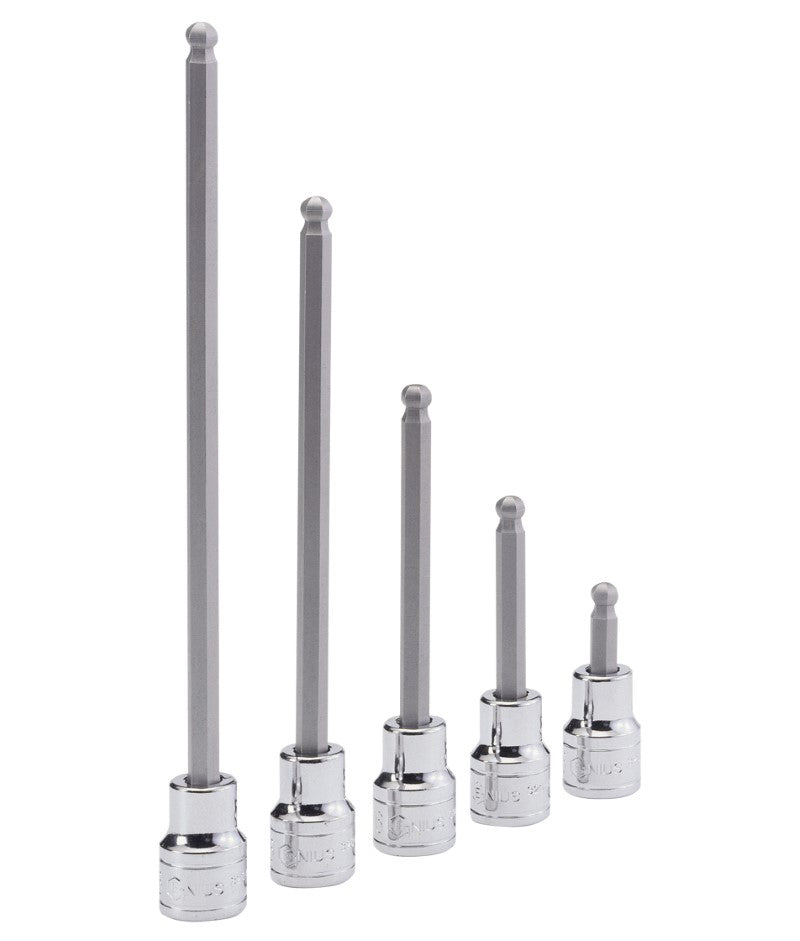 3/8"SD Ball End Hex / Allen Bit Metric Socket Range From Genius Tools