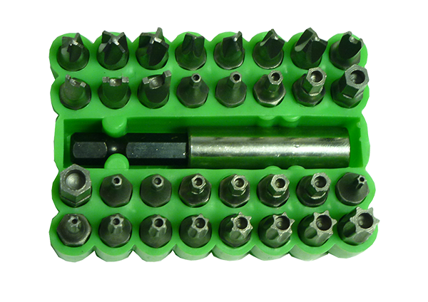 tamperproof Torx and hex screwdriver bits