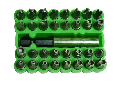 tamperproof Torx and hex screwdriver bits