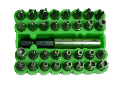 33 piece security bit set in rubber case