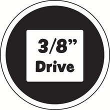 Circular icon with '3/8" Drive' text on a black background