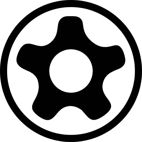 Black 5 Sided Security Torx Plus Symbol