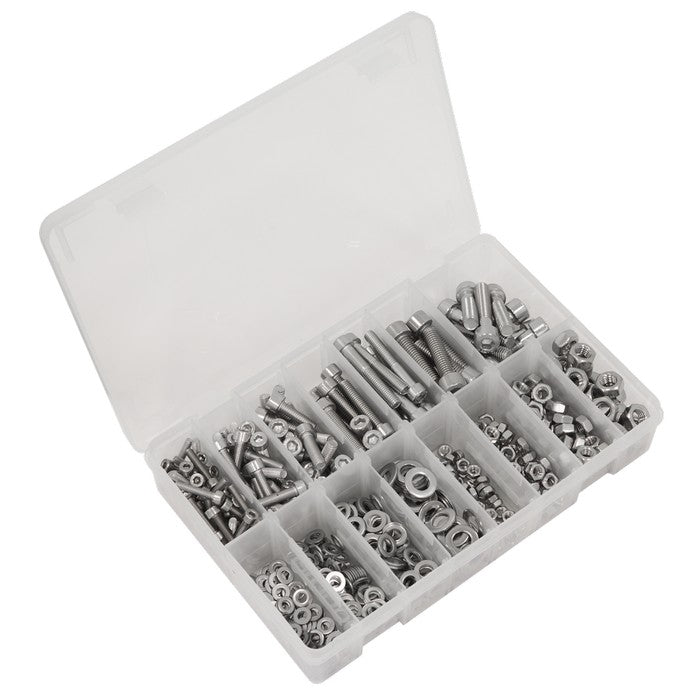 Sealey Stainless Steel Hex Socket Bolt, Washer & Nut Assortment 710pcs
