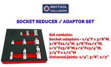 9pc Universal Joint & Socket Adaptor / Reducer Set From Britool Hallmark