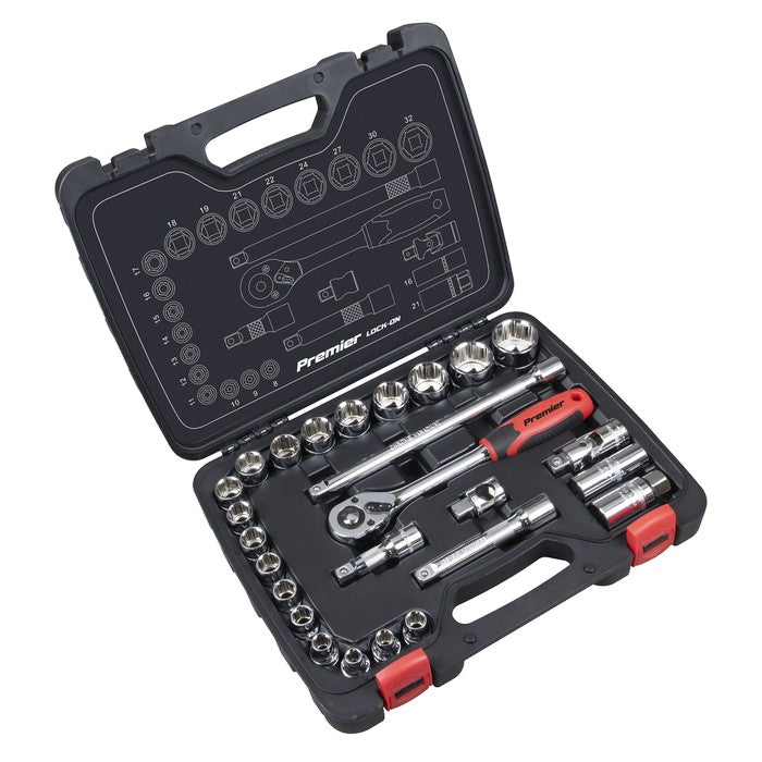 Socket Set 26pc 1/2"Sq Drive Lock-On - Metric