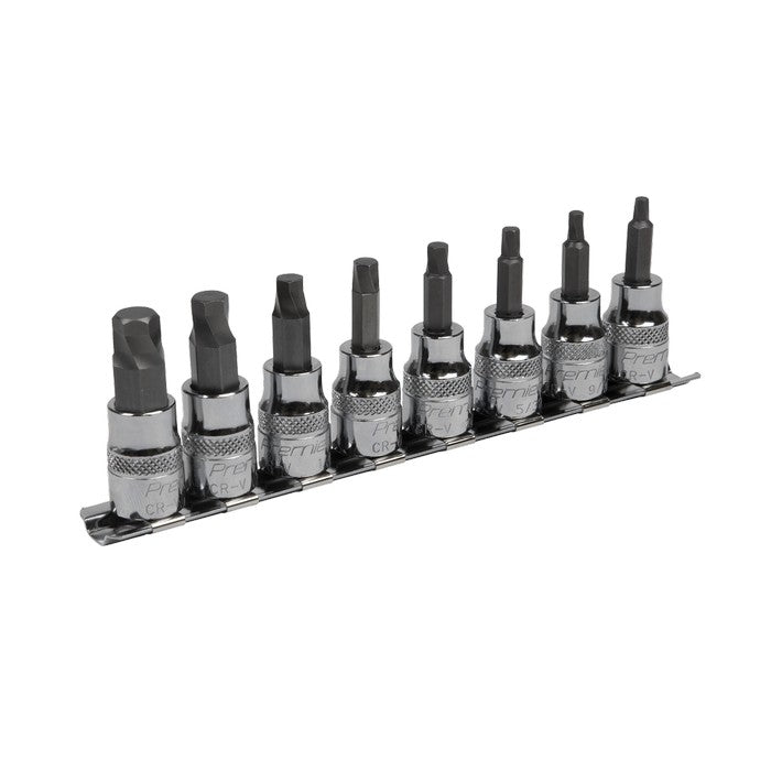Premier Imperial Lock-On™ Hex Socket Bit Set 3/8"Sq Drive 8pc