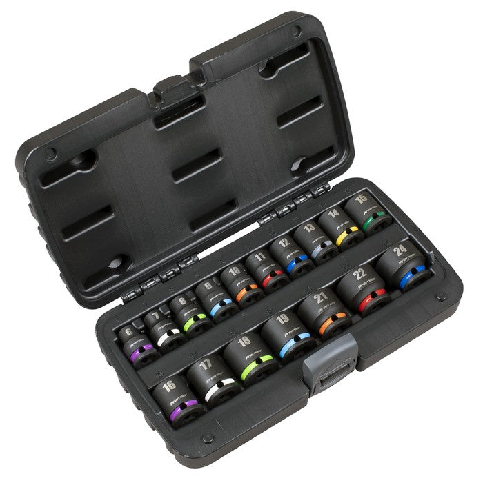 Impact Socket Set 3/8"Sq Drive 17pc
