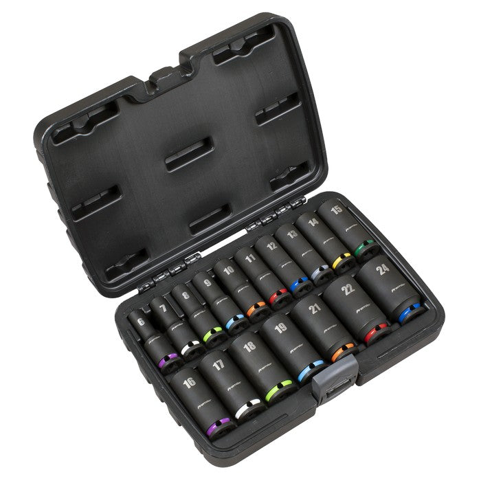 Deep Impact Socket Set 3/8”Sq Drive 17pc