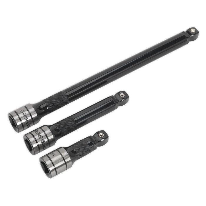 Wobble/Rigid Extension Bar Set 3pc 1/2"Sq Dr - Premier Black