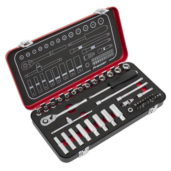 Premier Platinum Socket Set 1/4"Sq Drive 49pc