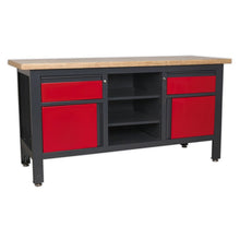 Workbench with 2 Drawers, 2 Cupboards & Open Storage