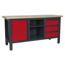 Workbench with 3 Drawers, 1 Cupboard & Open Storage
