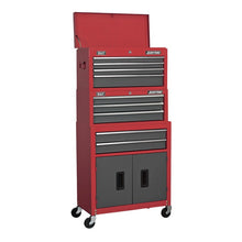 Rollcab, Mid-Box Tool Chest & Topchest Stack - Red